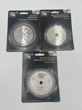 06.24.r1 Rotorazor Saw Platinum Lot Of 3 Rotorazer Blades For Wood Soft Metal Tile Ceramic New Nip