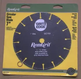 Rule Industries Inc. Gc703bl Remgrit 7 Inch Grit Edge Coarse Circular Saw Blade