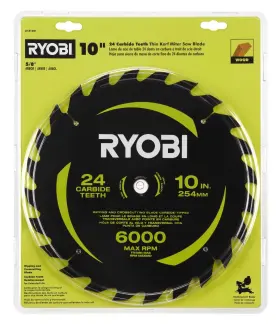 A181001 Ryboi 10 Inch 24 Carbide Teeth Thin Kerf Miter Saw Blade