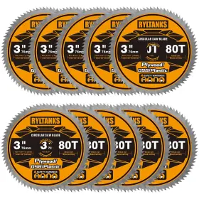 Rex-3-10 Ryltanks 3 Inch Circular Saw Blades 80t With 3/8 Arbor For Cutting Wood Plywood/