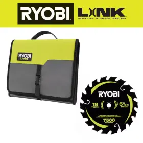Ryobi 711181976540 Link Accessory Organizer With 5-1/2 Inch 18t Thin Kerf Carbide Circular Saw Blade