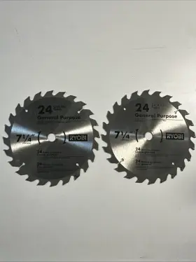 A067401 Ryobi Lot Of 2 General Purpose Saw Blades 7 1/4 Inch With 24 Carbide Teeth