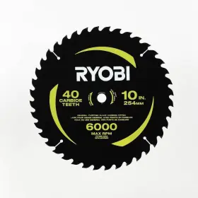 A181002 Ryobi 10 Inch 40 Carbide Teeth Thin Kerf Miter Saw Blade