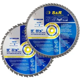 S&r 061349055799 10-inch Miter/table Saw Blades 60-tooth Crosscutting And 32-tooth Multi Us