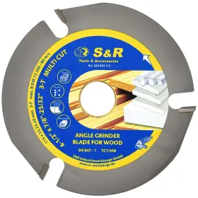 S&r 061349055805 Professional Circular Saw Blade 4-1/2 Inch Tct Wood Cutting With 3 Tee