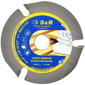 243.003.115 S&r Professional Circular Saw Blade 4-1/2 Inch Tct Wood Cutting With 3