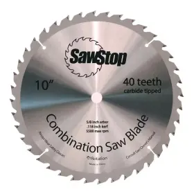 Sawstop 445014358342 40 Tooth Combination Table Saw Blade Crosscut Rip Inch