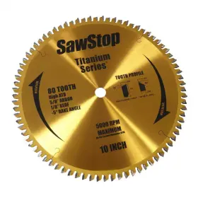Sawstop 726084498273 80 Tooth Titanium Series Premium Woodworking Blade