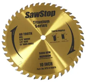 Sawstop 857766003192 Circular Saw Blade 40 Teeth Wood