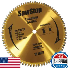 Bts-p-80hatb Sawstop B005zsy3wi Titanium Series Premium Woodworking Blade - 80 Tooth