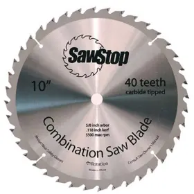 Bts-r-40atb Sawstop 40-tooth 10ftft Combination Table Saw Blade
