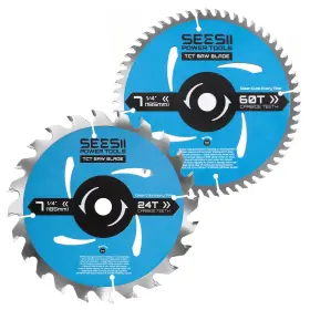 Csb03 Seesii 7-1/4 Inch Circular Saw Blade 24t And 60t 2-pack Combo 5/8 Arbor