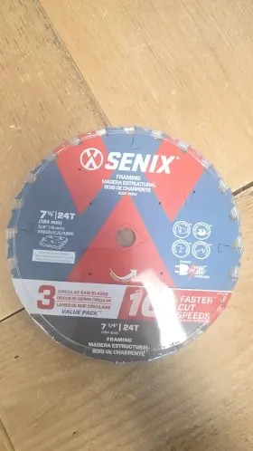 Aucs-0004 Senix 3-pack 7-1/4 Inch 24-tooth Circular Saw Blades For Wood Framing