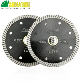 Shdiatool 718760492507 2pcs 4 Inch /105mm Thin Diamond Turbo Cutting Discs Saw Blade Porcelain Tile Marble