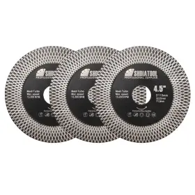 A380451022 Shdiatool 3pcs/set Diamond Cutting Grinding Disc Wheel 4.5 Inch /115mm Saw Blade Tile Marble