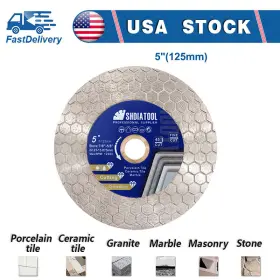 A391x1 Shdiatool 4-1/2 Inch Diamond Cutting Wheel Disc Grinder Saw Blade Porcelain Tile Marble 115mm