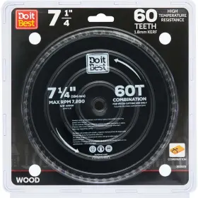 Qjdib-cs-006 Sim Supply Inc. Do It Best Master Combination 7-1/4 Inch 60-tooth Crosscut/rip Circular Saw Blade