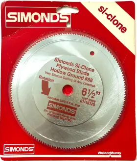 61-18170 Simonds 6 1/2 Inch Circular Saw Blade Si-clone Plywood Hollow Ground #88
