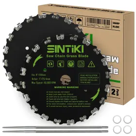 Sintiki 750961914433 9 Inch Chainsaw Brush Cutter Blades And File Set 20 Tooth Circular Trimmer