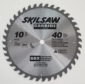 75140 Skilsaw Nos 10 Inch 40 Carbide Teeth Crosscut Circular Saw Blade #75140 5/8 Arbor