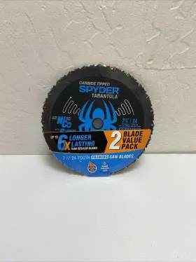 13001-2 Spyder Tarantula 2 Pack 7 1/4 In Carbide Steel Circular Saw Blade 24t