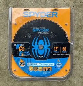 13033 Spyder Tarantula Combo Wood Circular Saw Blade 60-tooth 12 Inch Black