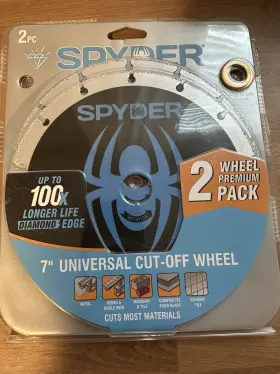 14007 Spyder Brand New 7 Inch Universal Cut-off Wheel Diamond Edge Bonus 2 Pack