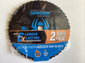 Spyder 884835009885 Framing 2-pack 6-1/2 24-tooth Tungsten Carbide-tipped Circular Saw Blade