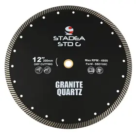 Stadea B0cfscvf6t Sbd109c Diamond Saw Blade 12-inch Continuous Turbo Dry Cutting - Cuts