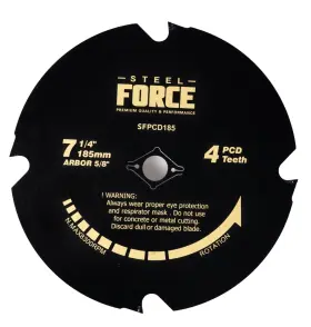 Crpcd185 Steel Force Sfpce185 7-1/4 Inch 4 Teeth Polycrystalline Diamond-tipped Pcd Hardie
