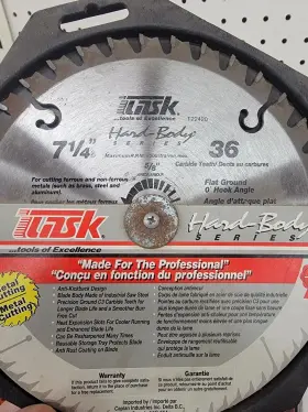 T22420 Task 7 1/4 Inch Carbide 36 5/8 Round Metal Cutting Sawblade