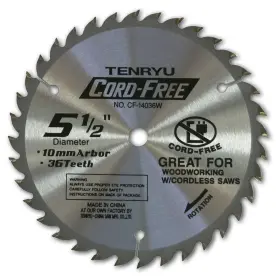 Cf-14036 Tenryu 609778102000 Carbide Tipped Saw Blade - 5-1/2 Inch
