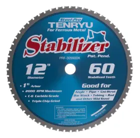 Prf-30560dk Tenryu 609778103977 12 Inch 60t 1 Arbor Tcg Steel-pro Stabilizer Dry Cutting Blade