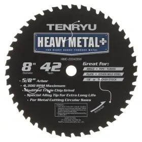 Hmc-20342bw Tenryu 609778105186 8 42t Heavy Metal Cut Blade 5/8 Arbor