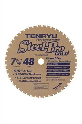 Prf-18548cbwd Tenryu 609778105346 7-1/4 Inch Steel-gold Metal-cutting Blade 48tpi