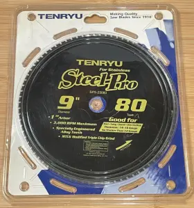 Sps-23080 Tenryu America Inc 3 000rpm Stainless Steel Cutting Coated Saw Blade 9 Inch Dia. 80 T