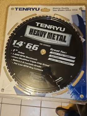 Hmc-35566dx Tenryu 14in X 66t Mtcg Dry Cut Saw Blade