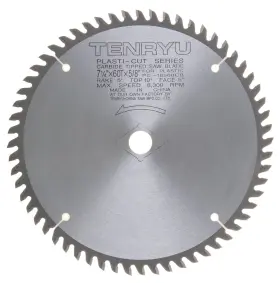 Pc-18560cb Tenryu 7-1/4 Inch Carbide Tipped Saw Blade 60 Tooth Ataf Grind - 5/8 Ko Arb