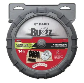 416381 The Mibro Group Carbide Stacking Dado Blade Set - 14 Pieces Silver 8 Inch