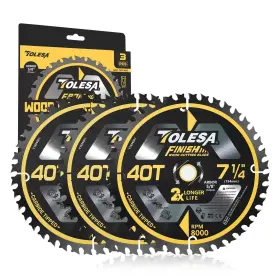 Tolesa 630808000782 7 1/4 Circular Saw Blade 40 Teeth With 5/8 Inch Arbor Atb Carbide Wood Cu