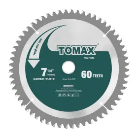 Tomax 712190580452 7-1/4-inch 60 Tooth Tcg Aluminum And Non-ferrous Metal Saw Blade With 5