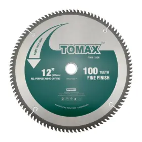Tomax 712190580551 12-inch 100 Tooth Atb Fine Finish Saw Blade With 1-inch Arbor