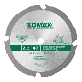 Pcdm71404 Tomax 712190581039 71/4 Inch 4 Tooth Polycrystalline Diamond Tipped Pcd Hardie Fiber Ce