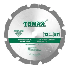 Pcdm12 Tomax 712190581084 Inch 8 Tooth Polycrystalline Diamond Tipped Pcd Hardie Fiber Cem