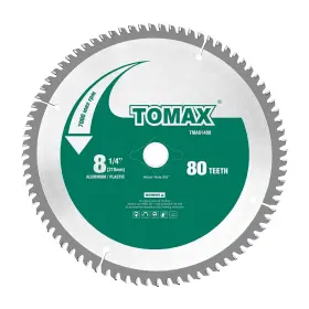 Tomax 712190581299 8-1/4-inch 80 Tooth Tcg Thin Aluminum And Non-ferrous Metal Saw Blade With 5/