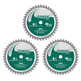 Tomax 712190581404 3 Pack 4-1/2 Inch 40 Tooth Atb Finishing Saw Blade With 3/8-inch Arbor