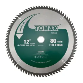 B01m1vmh45 Tomax 12-inch 80 Tooth Atb Fine Finish Saw Blade With 1-inch Arbor