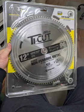 65469 Tool Luxe 12 Inch 96t Carbide Tip Aluminum Cutting Saw Blade- Timberline Ti-cut