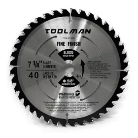 Sth03 Toolman 7 1/4 Inch Fine Finish Cutting Carbide Circular Saw Blade
