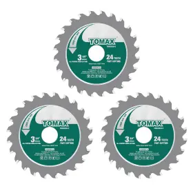 Tmw33824-3 Tools 3 Pack 3-3/8-inch 24t Circular Saw Blade Carbide Tipped Fast Cut Tct Fo